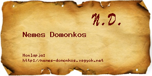 Nemes Domonkos névjegykártya